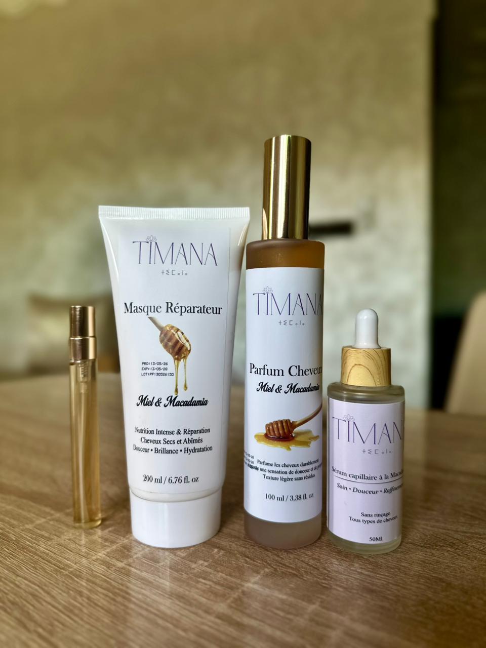Pack tketkit absolu : Sérum thermo protecteur + Masque réparateur + Parfum cheveux 100Ml + Parfum cheveux miniature OFFERT